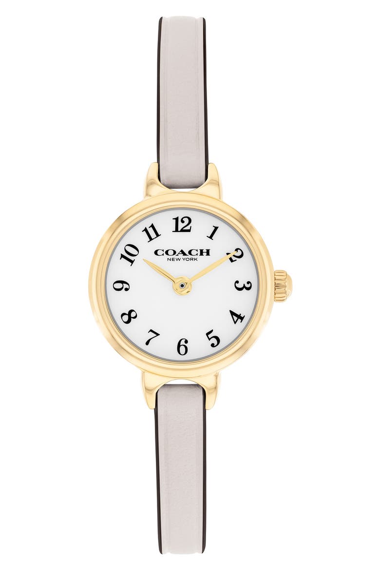 Iris Leather Strap Watch, 22.5mm, Main, color, CHALK