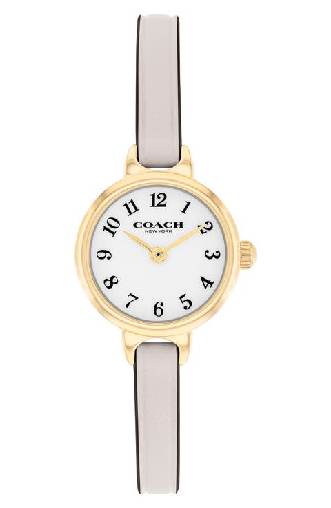 Iris Leather Strap Watch, 22.5mm