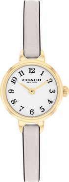 COACH Iris Leather Strap Watch, 22.5mm