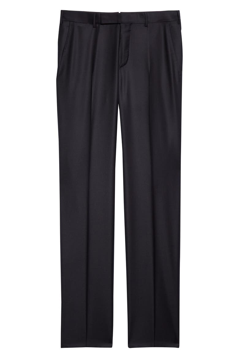 Slim Fit Wool Pants, Alternate, color, NVY SOLID