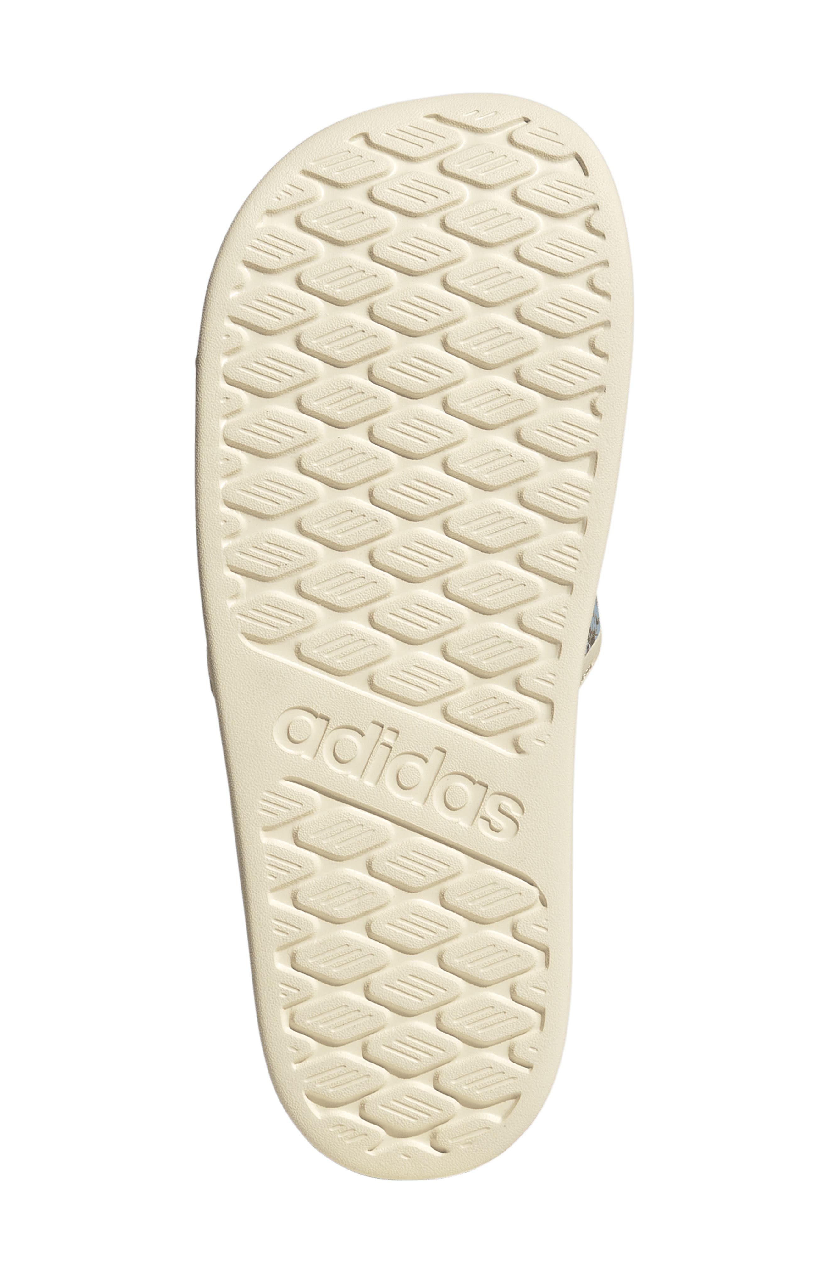 Gender Inclusive Adilette Comfort 2.0 Slide Sandal, Alternate, color, ECRU TINT/ CLEAR SKY/ AUBURN