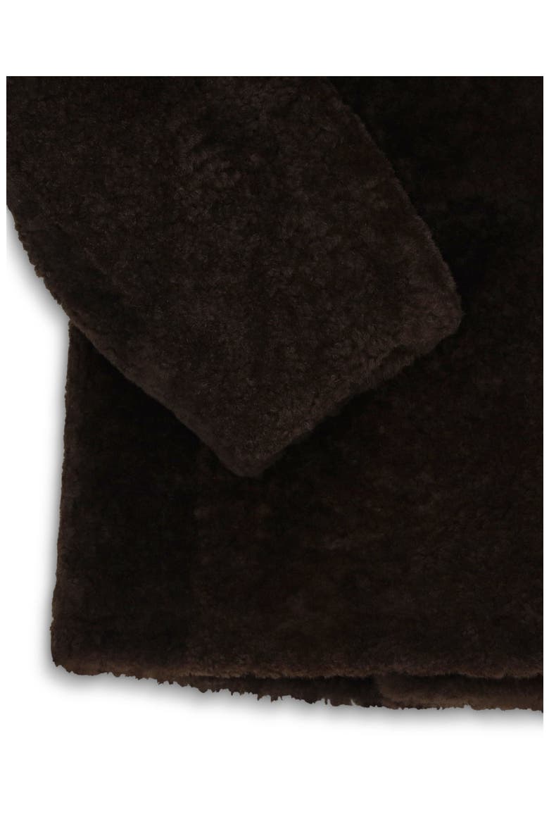 Perce Shearling Double-Breasted Coat, Alternate, color, Brown