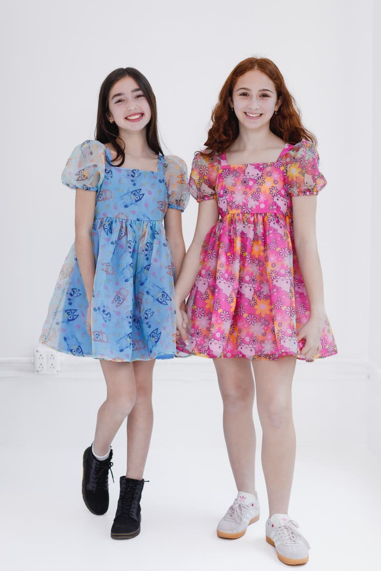 Short Sleeve Party Tutu Dress, Alternate, color, Bluey Bingo Blue
