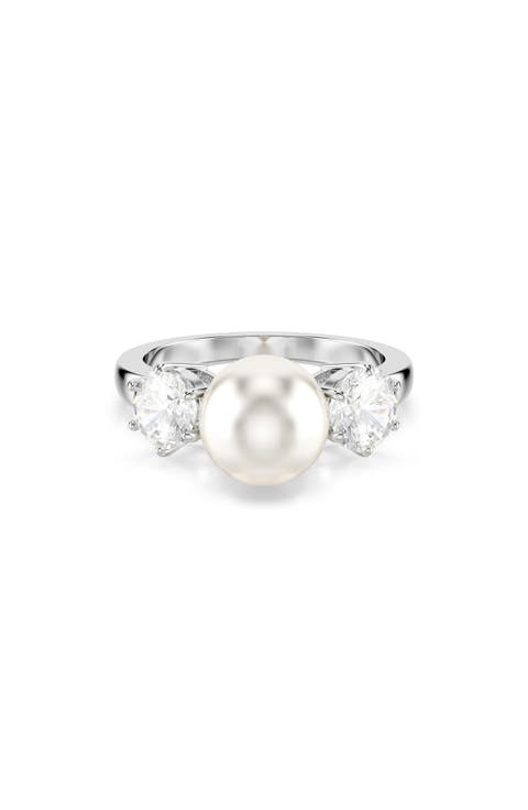 Matrix Faux Pearl & Swarovski Zirconia Cocktail Ring