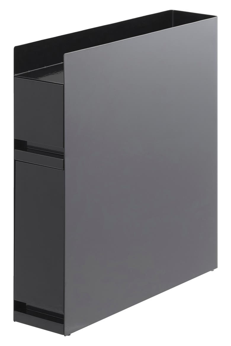 Concealable Two-Tier Spice Rack, Main, color, BLACK
