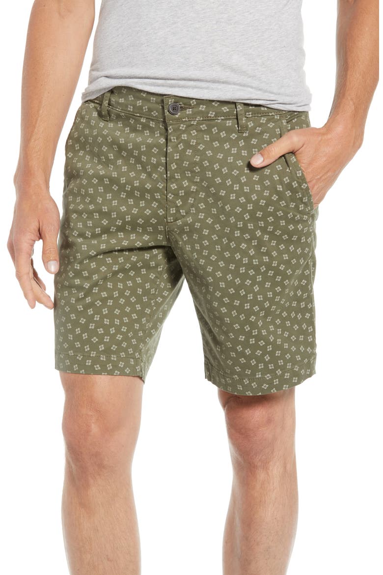Flora Print Slim Fit Shorts, Main, color, FLORA CANYON MOSS