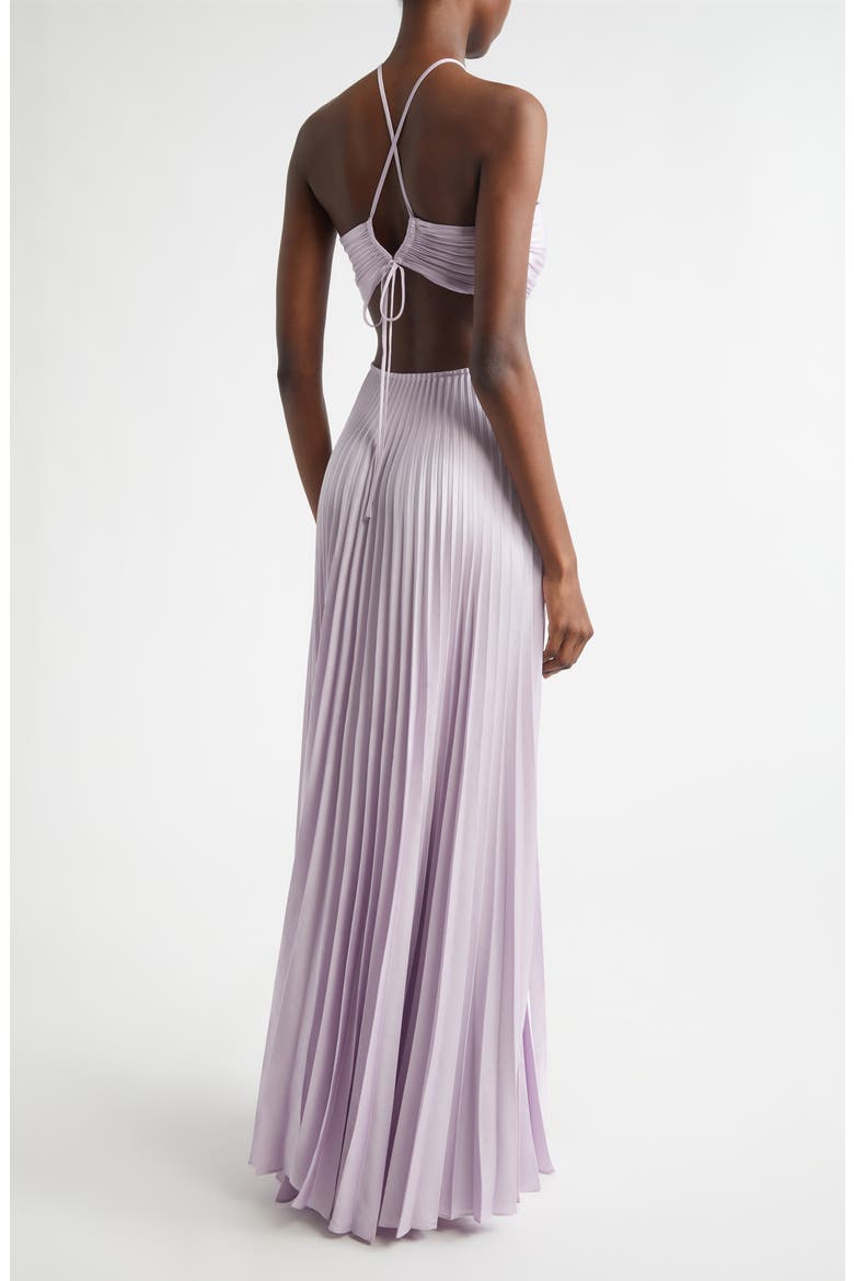 Moira Pleated Cutout Maxi Dress, Alternate, color, LILAC