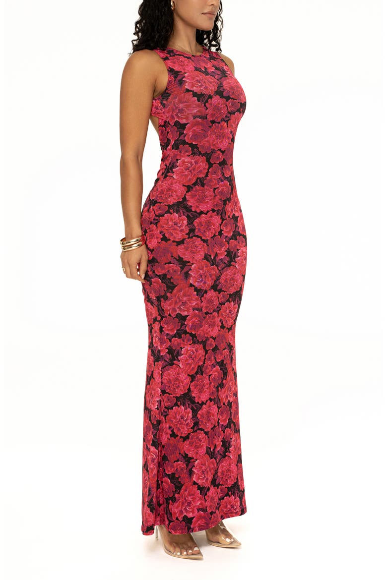 Front & Center Floral Knit Maxi Dress, Alternate, color, PINK