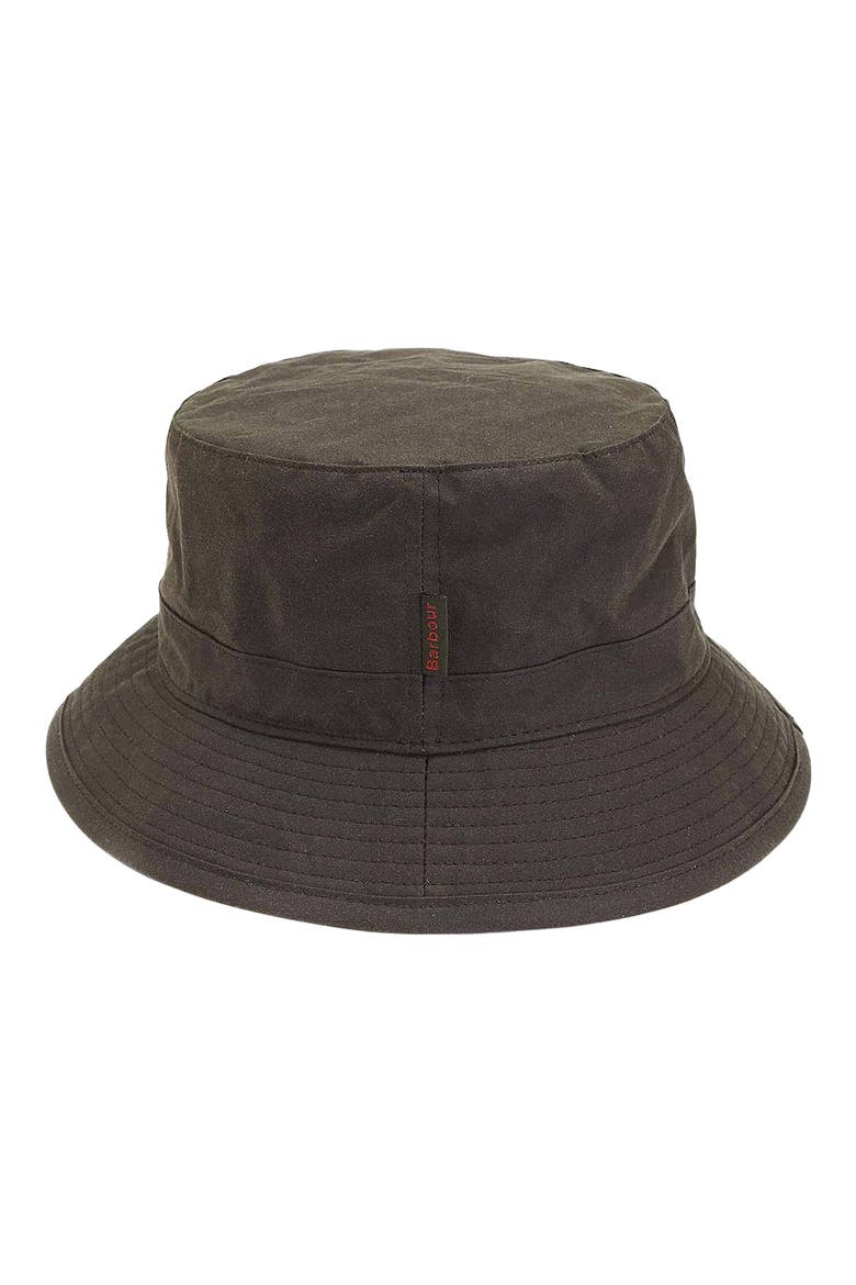 Waxed Cotton Bucket Hat, Alternate, color, OLIVE
