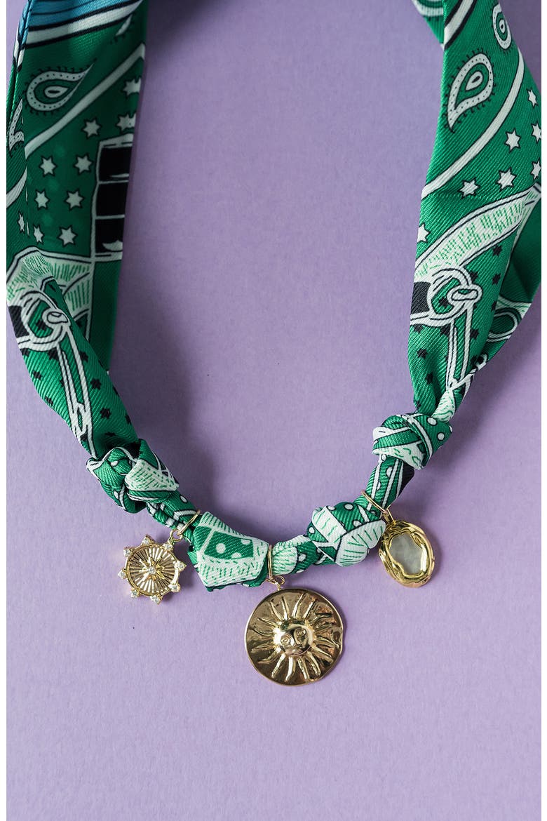 Margo Scarf Charm Necklace, Alternate, color, GREEN