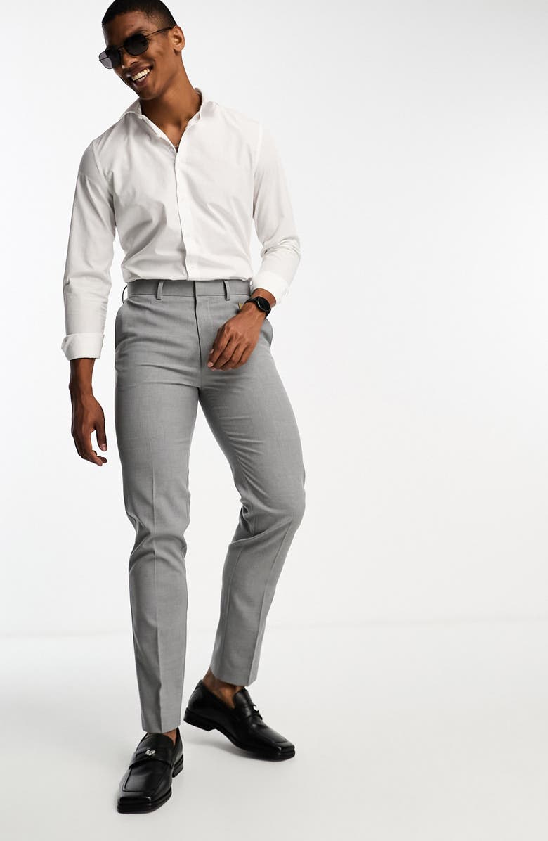 ASOS DESIGN Slim Fit Smart Trousers, Main, color, 