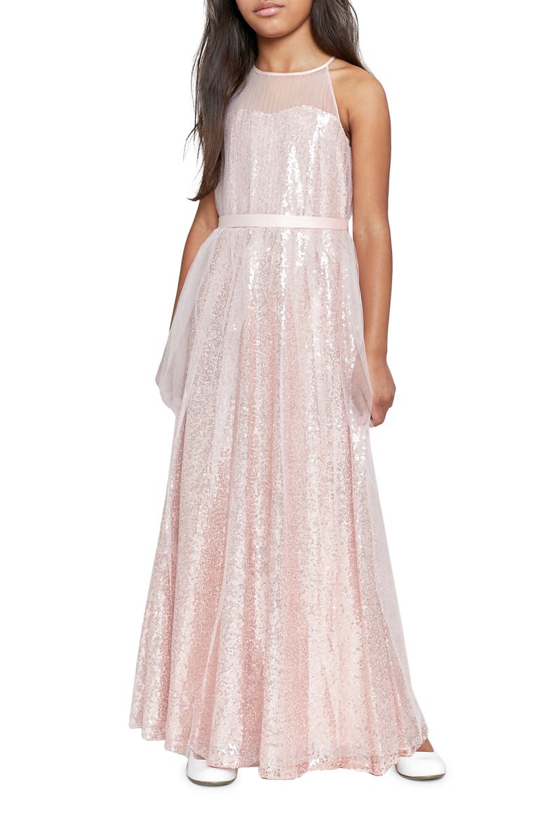 Sequin Dress, Alternate, color, ROSE GOLD