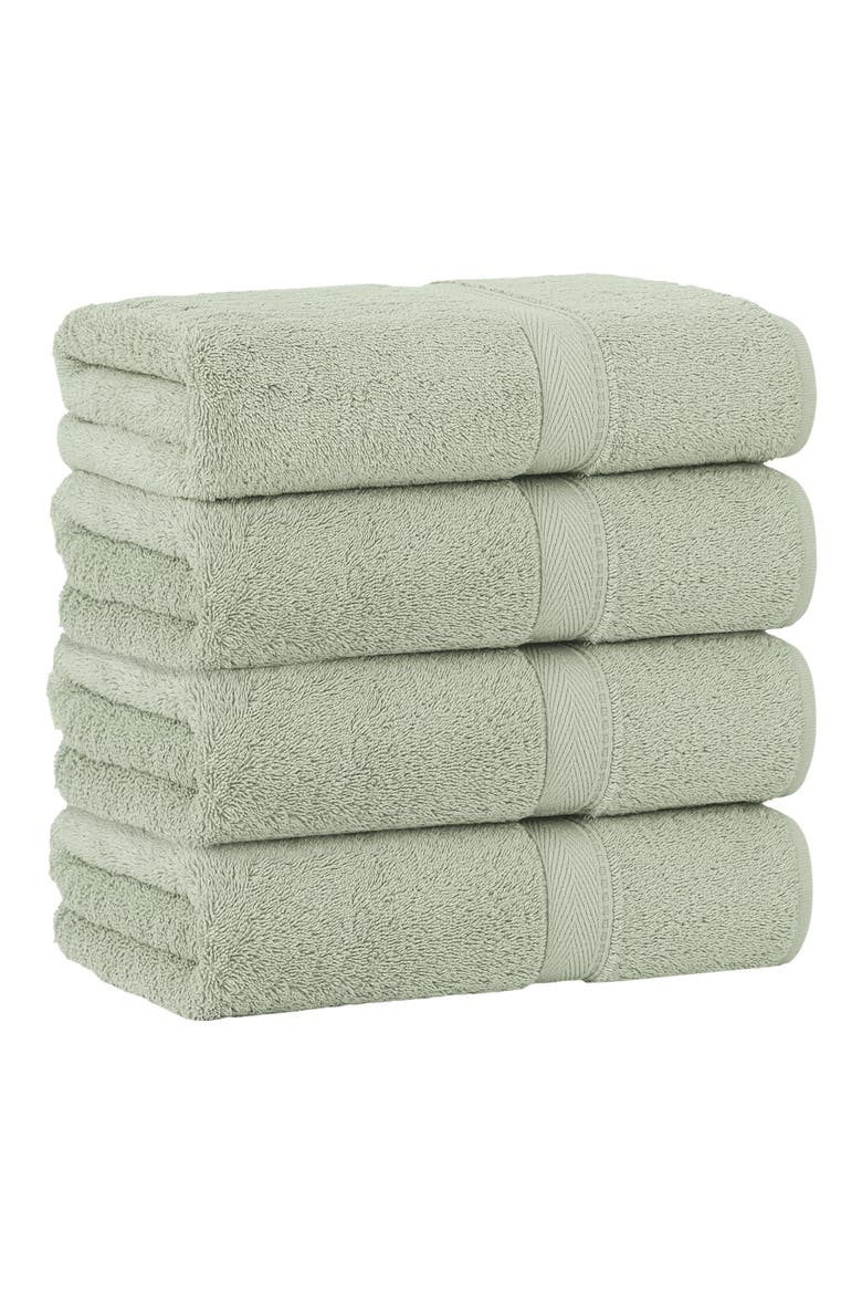 Sinemis Terry Bath Towels - Set of 4, Alternate, color, GREEN