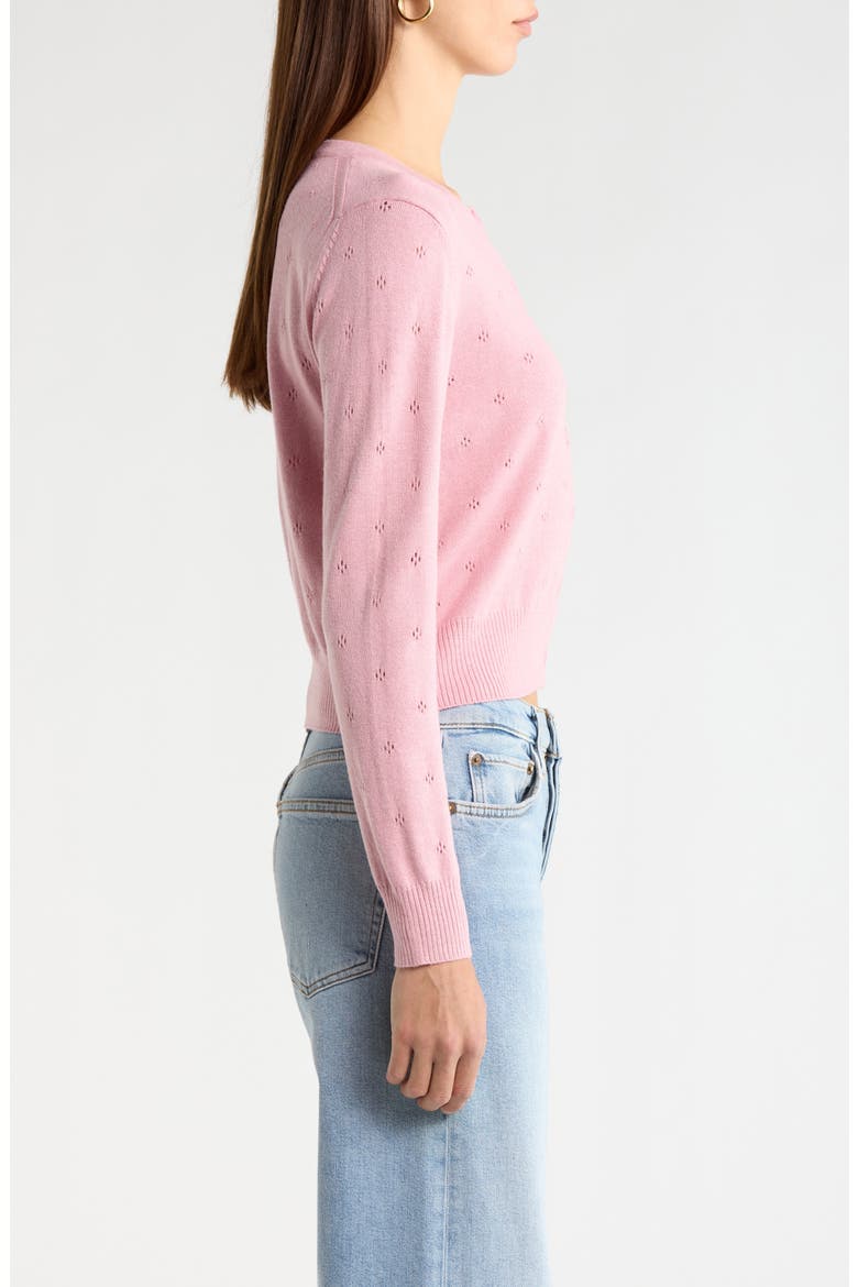 Denise Button Front Cardigan, Alternate, color, PINK