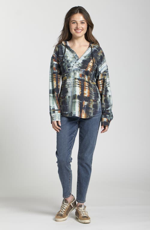 Apny Print Cotton Hoodie In Multi