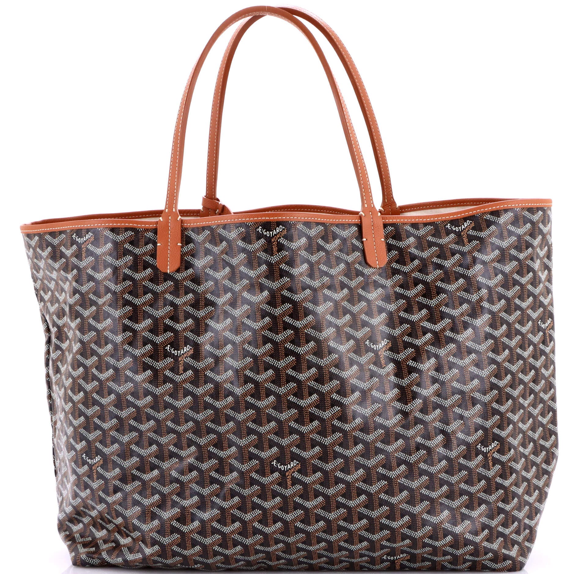 Pre-Owned Goyard Saint Louis Tote Coated Canvas GM, Main, color, Brown