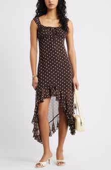 BP. Bias Cut Chiffon Asymmetric Hem Dress