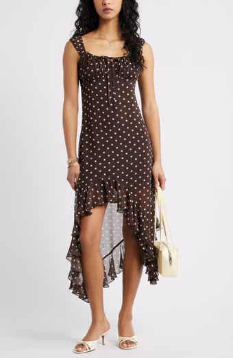 BP. Bias Cut Chiffon Asymmetric Hem Dress