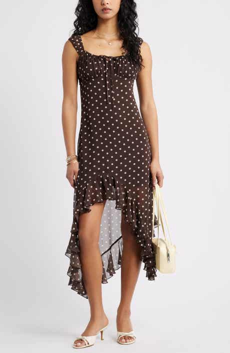BP. Bias Cut Chiffon Asymmetric Hem Dress
