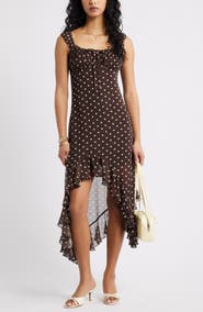 BP. Bias Cut Chiffon Asymmetric Hem Dress