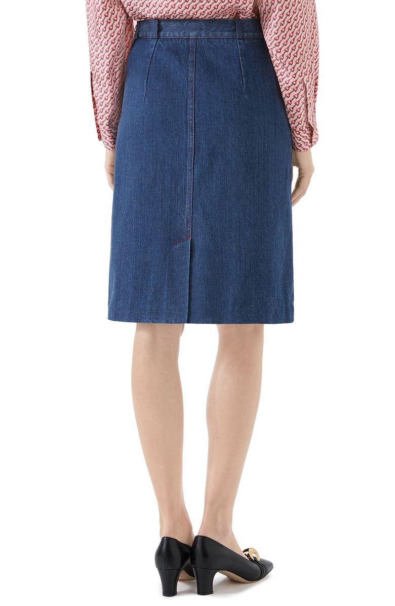 Gucci Denim Skirt, Alternate, color, 