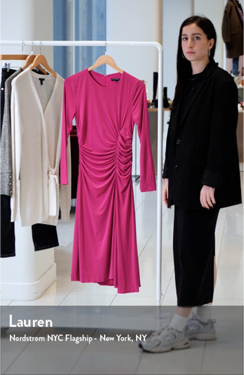 Ruched Long Sleeve Midi Dress, sales video thumbnail