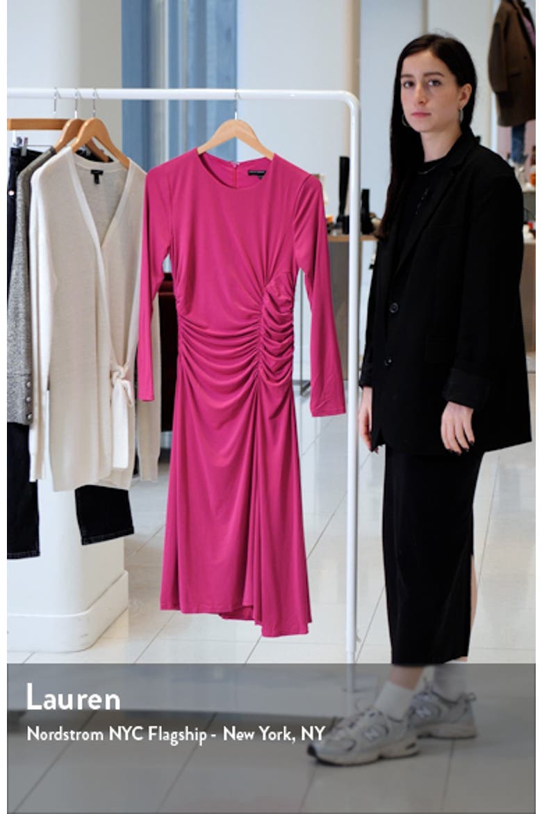 Ruched Long Sleeve Midi Dress video
