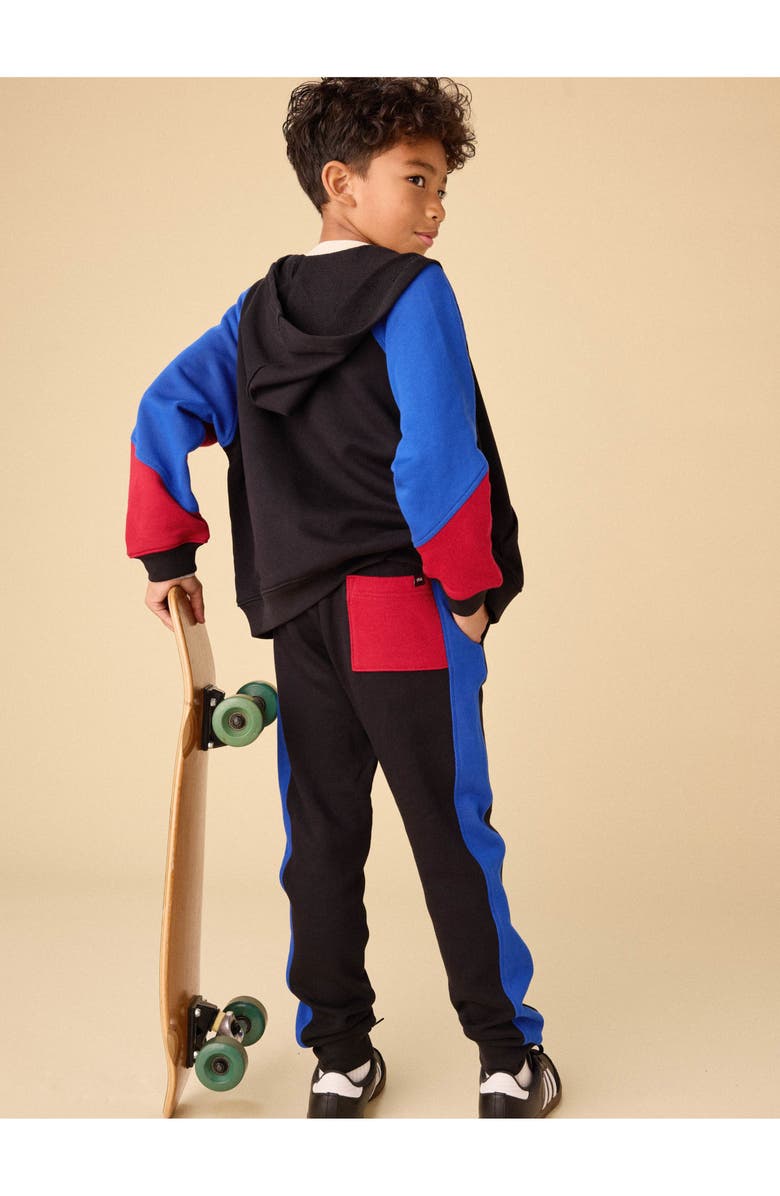 Tea Collection Colorblock Stripe-Out Joggers, Alternate, color, Jet Black