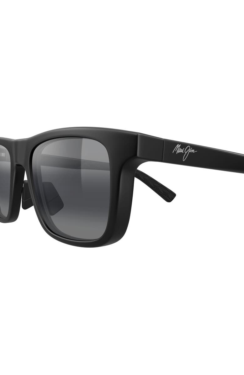 Maui Jim Moaka 52mm PolarizedPlus2<sup>®</sup> Rectangular Sunglasses, Alternate, color, Black