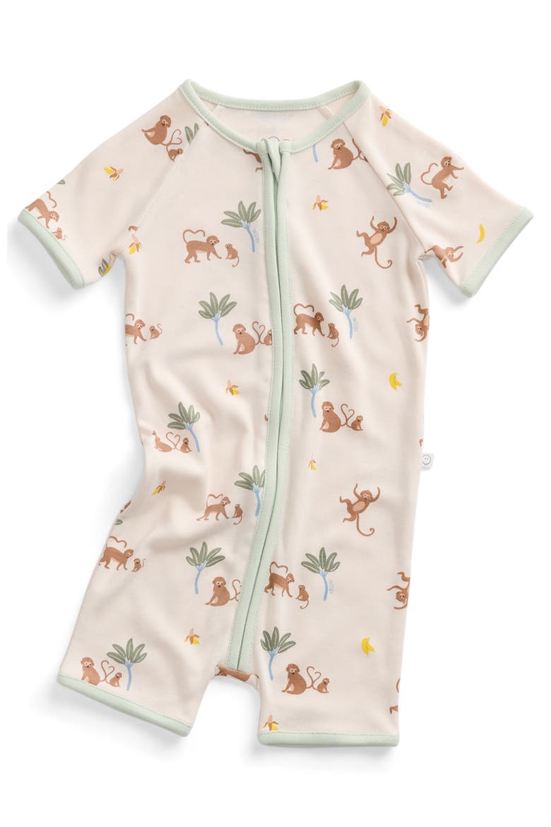 Summer Zip Up Sleepsuit, Main, color, Monkey Print