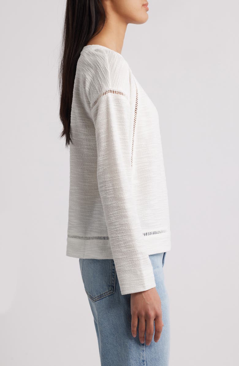 NIC+ZOE Seamed Texture Top, Alternate, color, Paper White