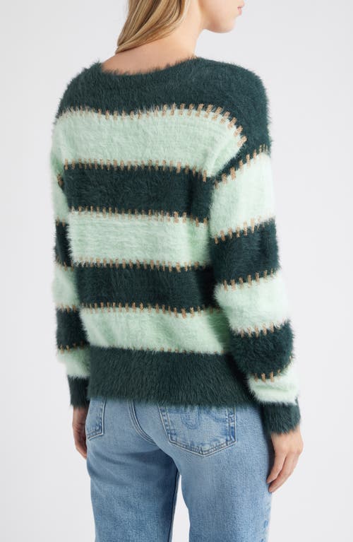 City Blues Stripe Metallic Boat Neck Sweater