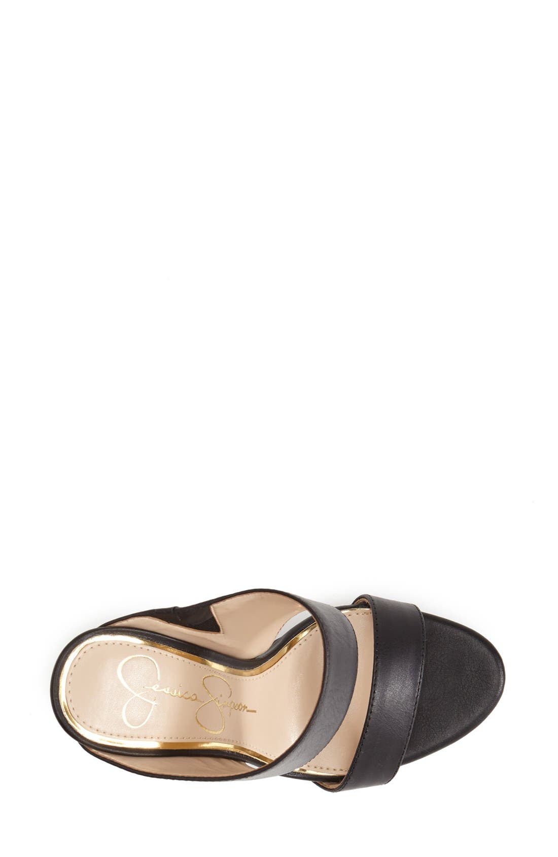 'Romy' Leather Platform Mule, Alternate, color, BLACK