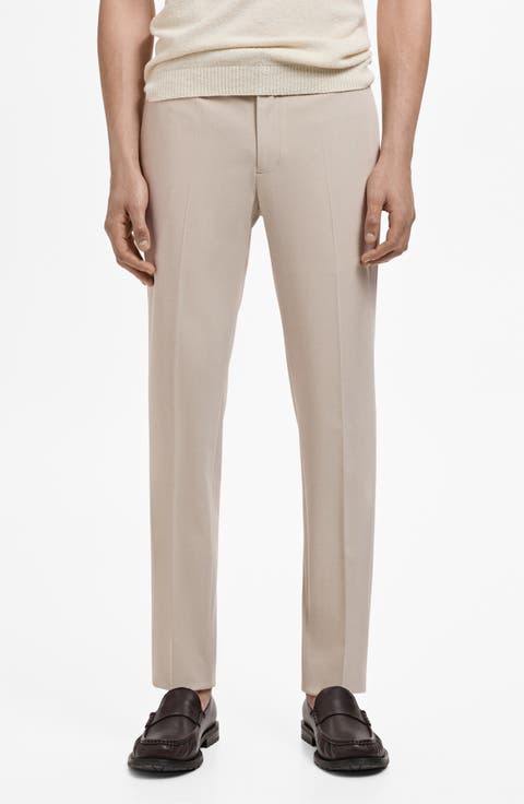 Slim Fit Flat Front Pants