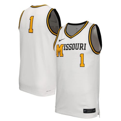 Nike White Missouri Tigers Retro Replica Basketball Jersey