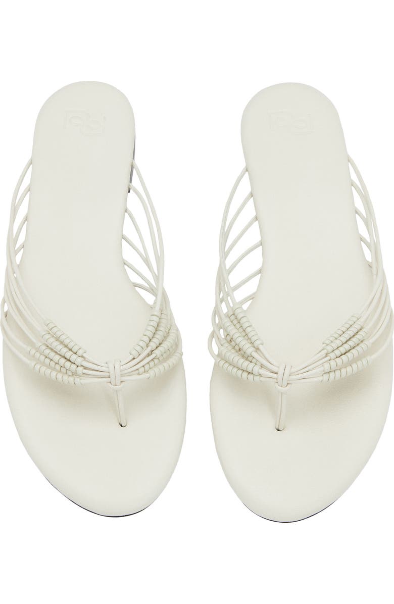 Reformation Jessica Flat Thong Sandal, Alternate, color, White Leather