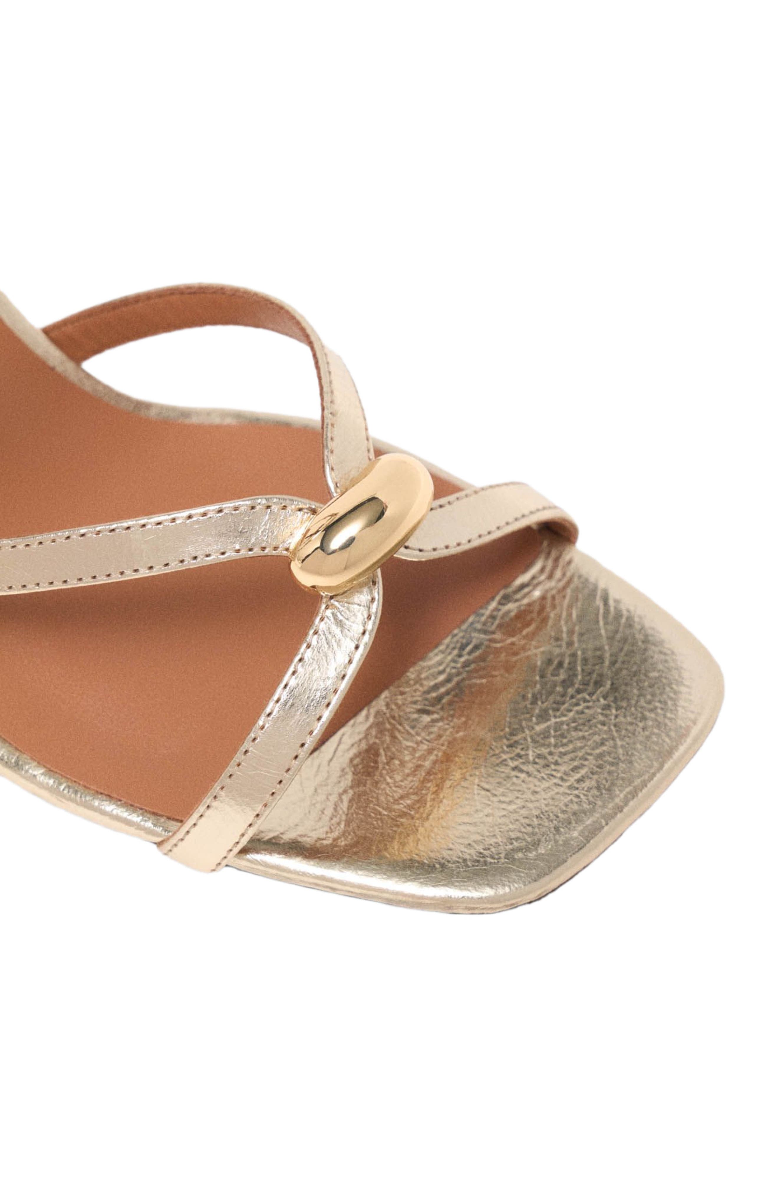 maje Metallic multi-strap sandals, Alternate, color, Light Gold