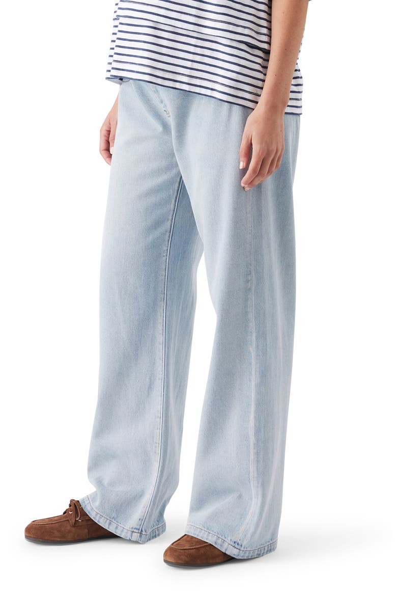 Billie Over Bump Wide Leg Maternity Jeans, Alternate, color, Light Wash