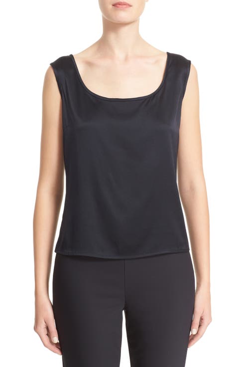 Collection Liquid Satin Round Neck Shell