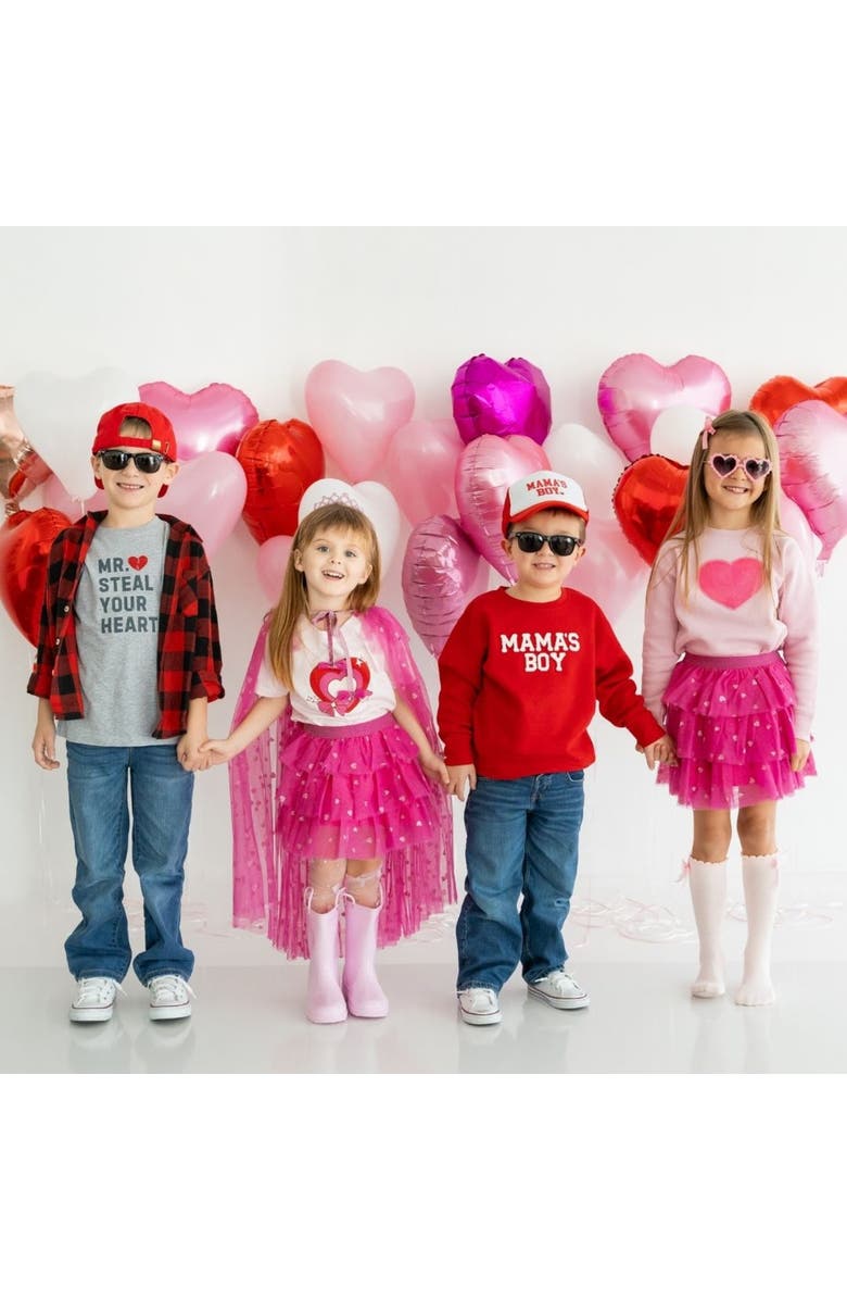 Sweet Wink Bow Love Valentine
s Day Short Sleeve T-Shirt, Alternate, color, 