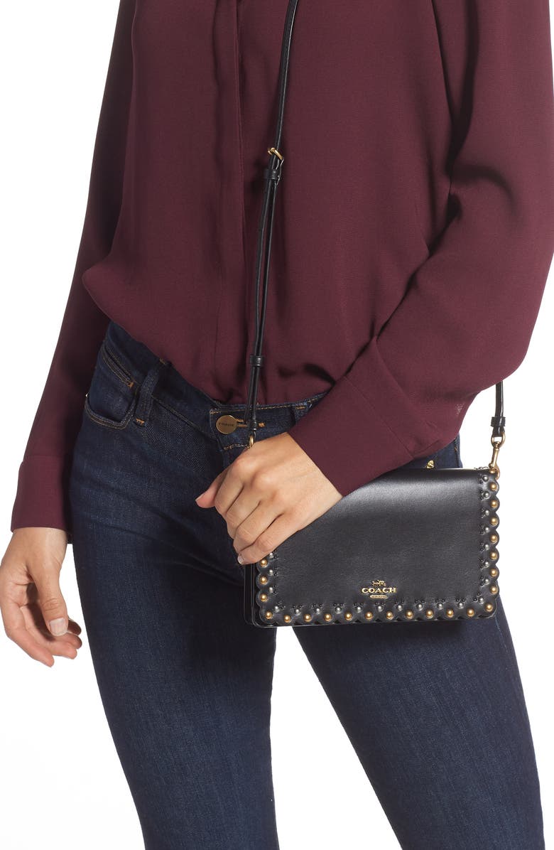 COACH Hayden Scallop Rivets Calfskin Leather Convertible Crossbody Bag, Alternate, color, 