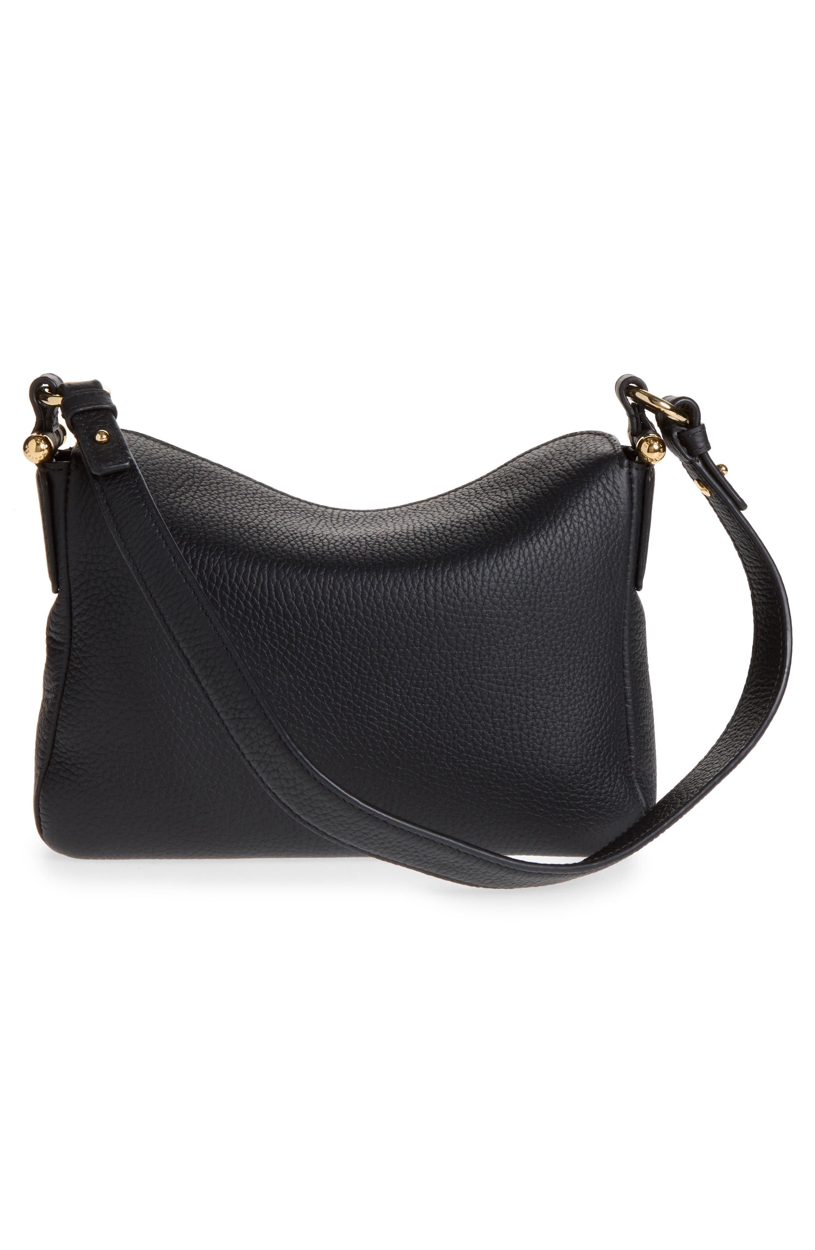 Sway Grained Leather Shoulder Bag, Alternate, color, BLACK
