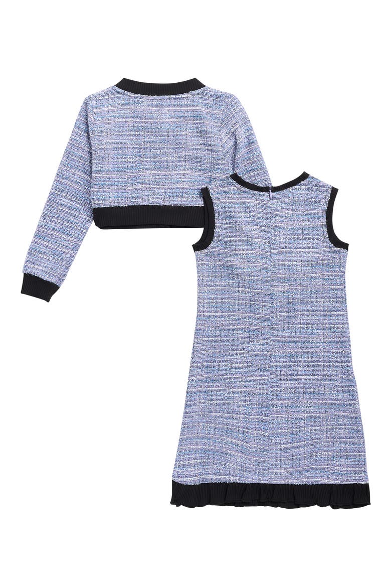 Kids' Boucle Dress & Cardigan Set, Alternate, color, NAVY