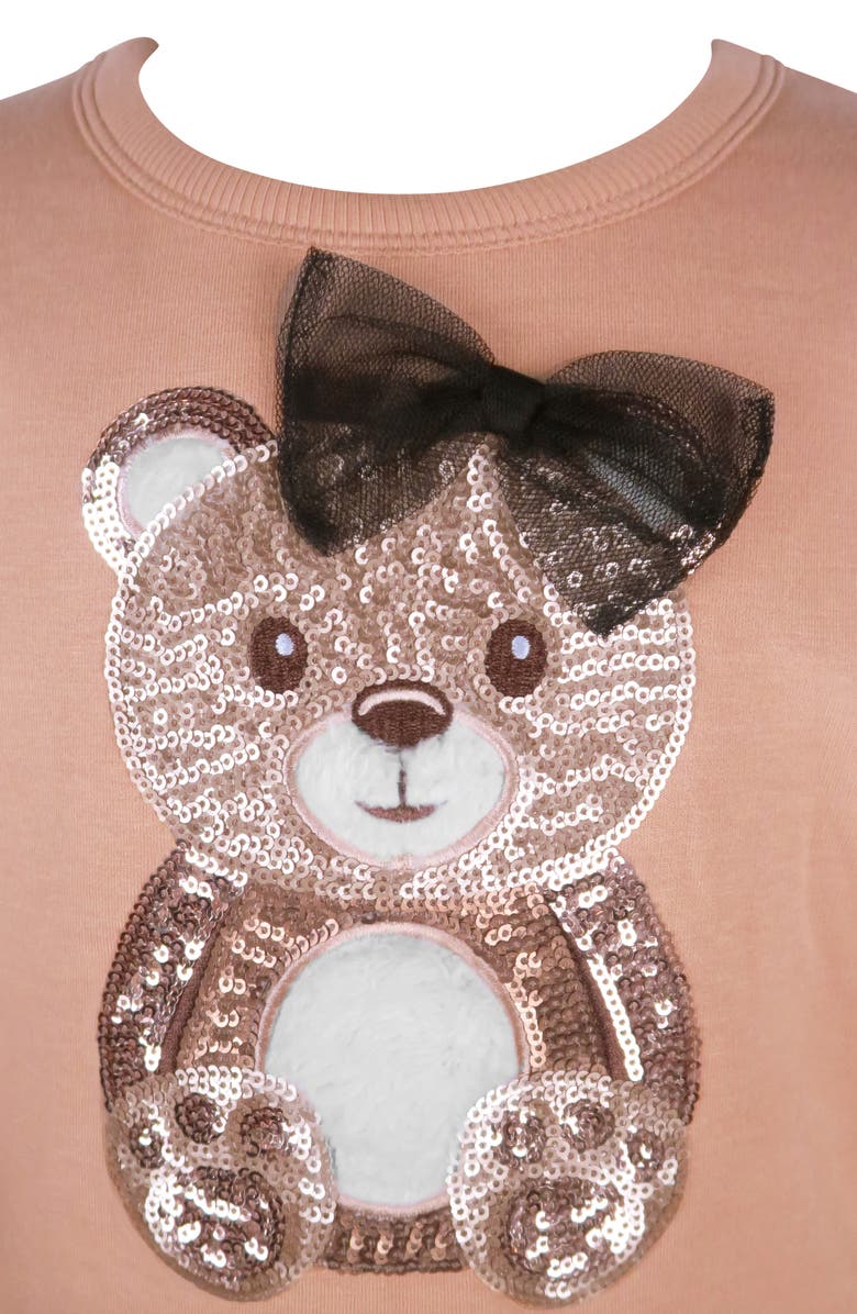 Zunie Kids' Sequin Bear Combo Tutu Dress, Alternate, color, Brown/ Black