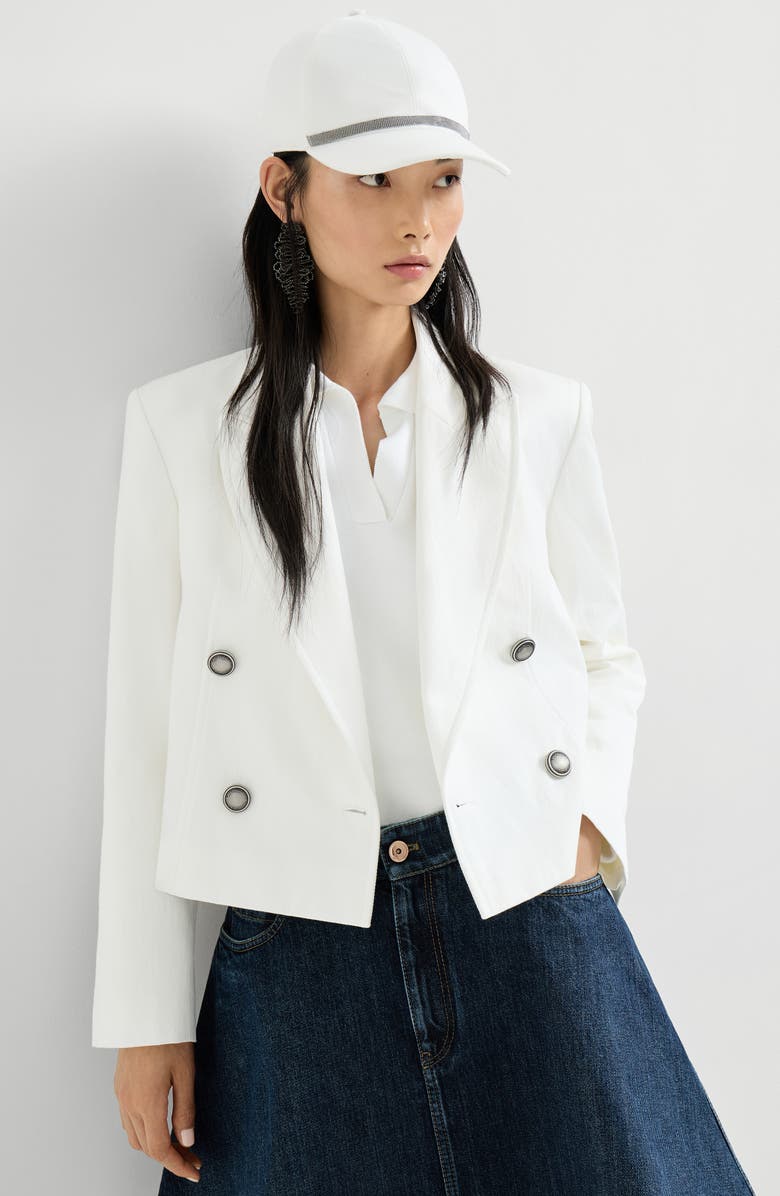 Brunello Cucinelli Blazer with monili, Alternate, color, White