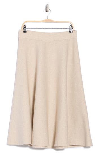 Elie Elie Tahari A-line Knit Midi Skirt In Neutral