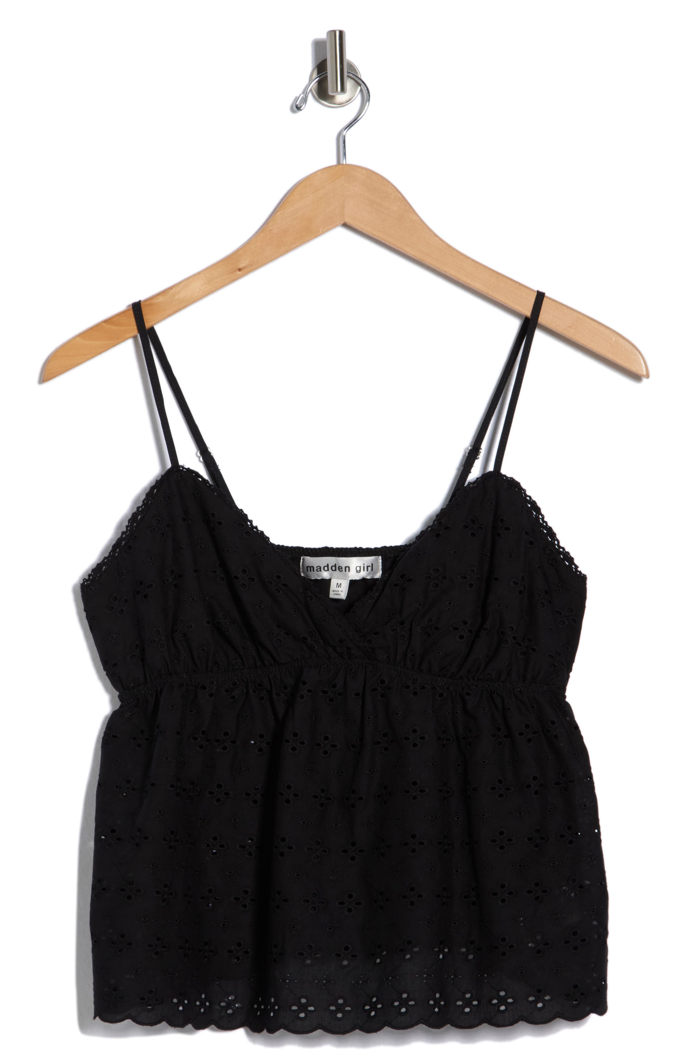 Madden Girl Eyelet Babydoll Cotton Camisole