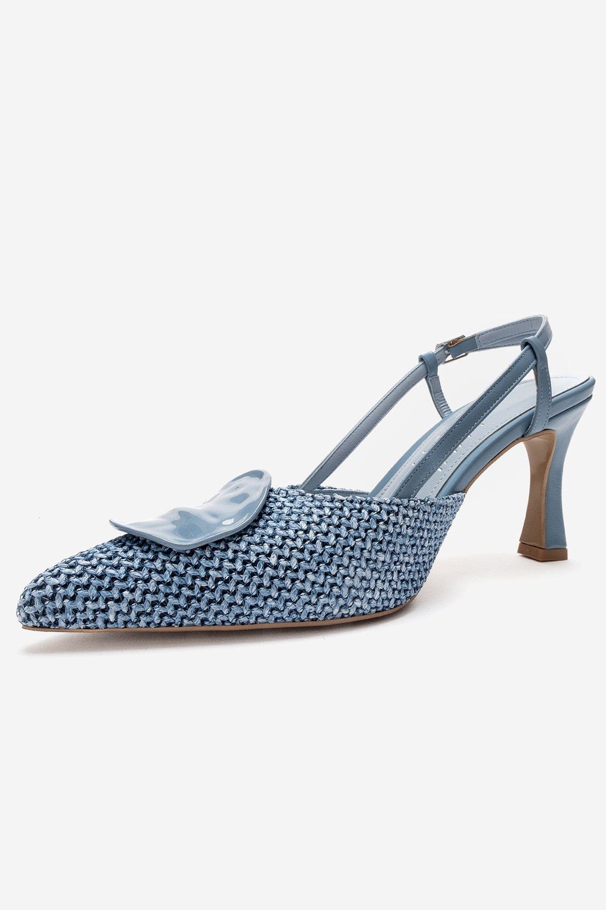 Levia Woven Pointed Toe Slingback Pump, Alternate, color, Blue