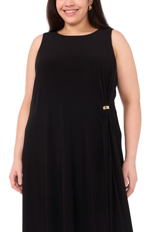 Vince Camuto Gathered Twist Sleeveless Maxi Dress In Black