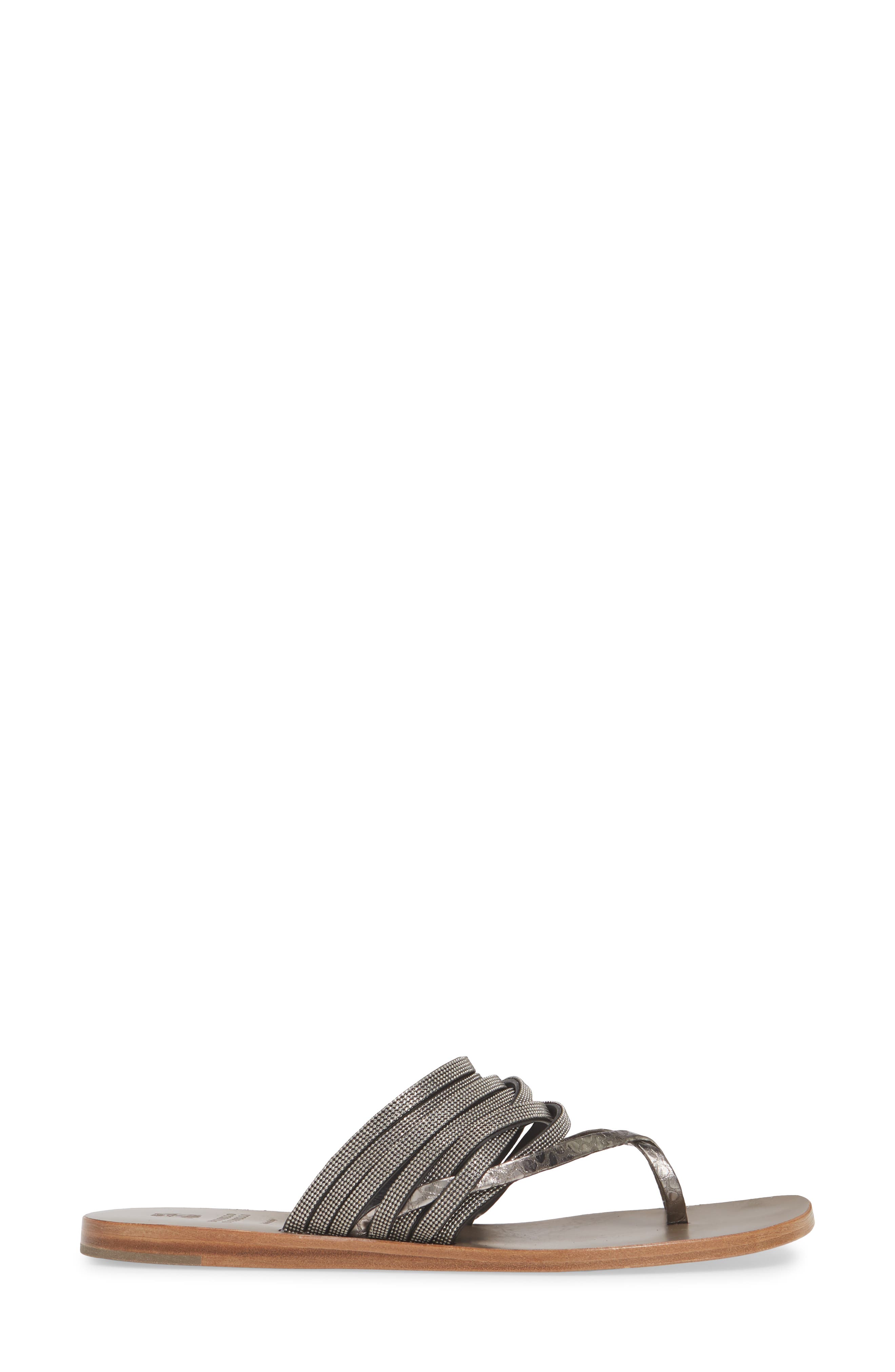 Brunello Cucinelli Beaded Slide Sandal, Alternate, color, 